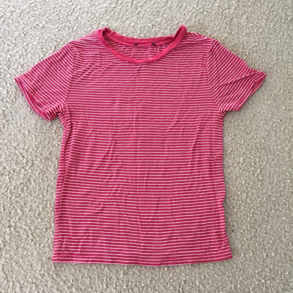Brandy Melville Red & White Striped Top
